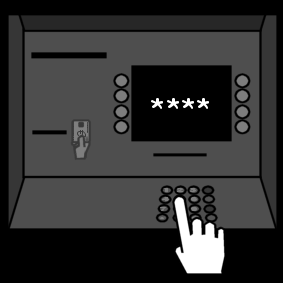 atm: enter code / cashpoint: enter code